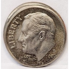 UNITED STATES OF AMERICA 2007 . ONE 1 DIME COIN . ERROR . MIS-STRIKE